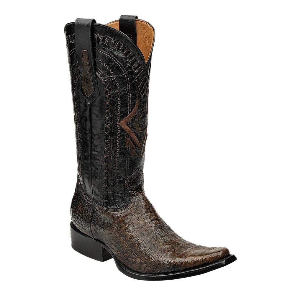 Cuadra Men's Exotic Caiman European Toe Boots - Mocha - RR Western Wear, Cuadra Men's Exotic Caiman European Toe Boots - Mocha