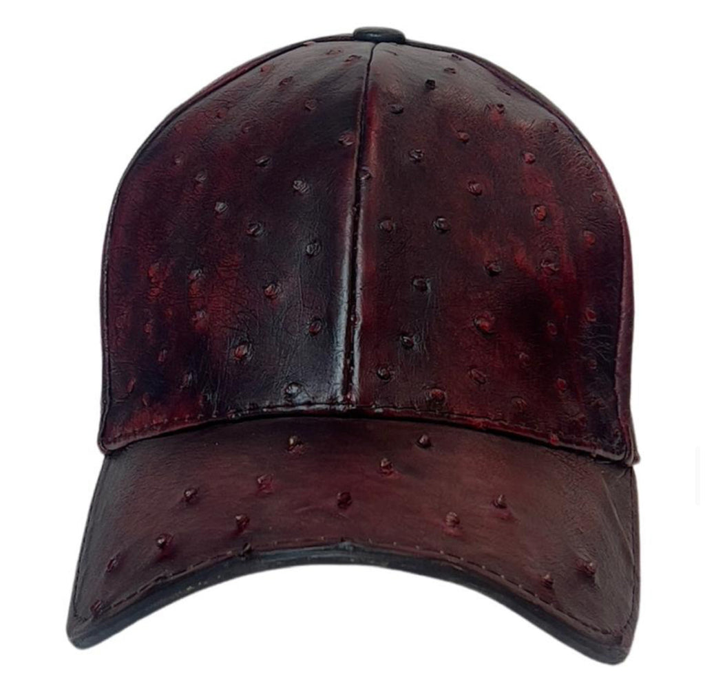 Gorra Original  Piel Avestruz  Black Cherry