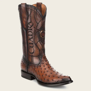 Cuadra Engraved brown exotic leather cowboy boots