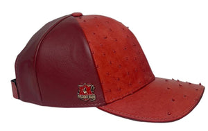 Gorra Original  Piel Avestruz  ROJA