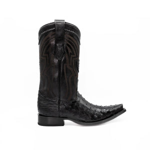 Wild West Boots - Men's NARROW SQUARE TOE OSTRICH BLACK - 294LI0305