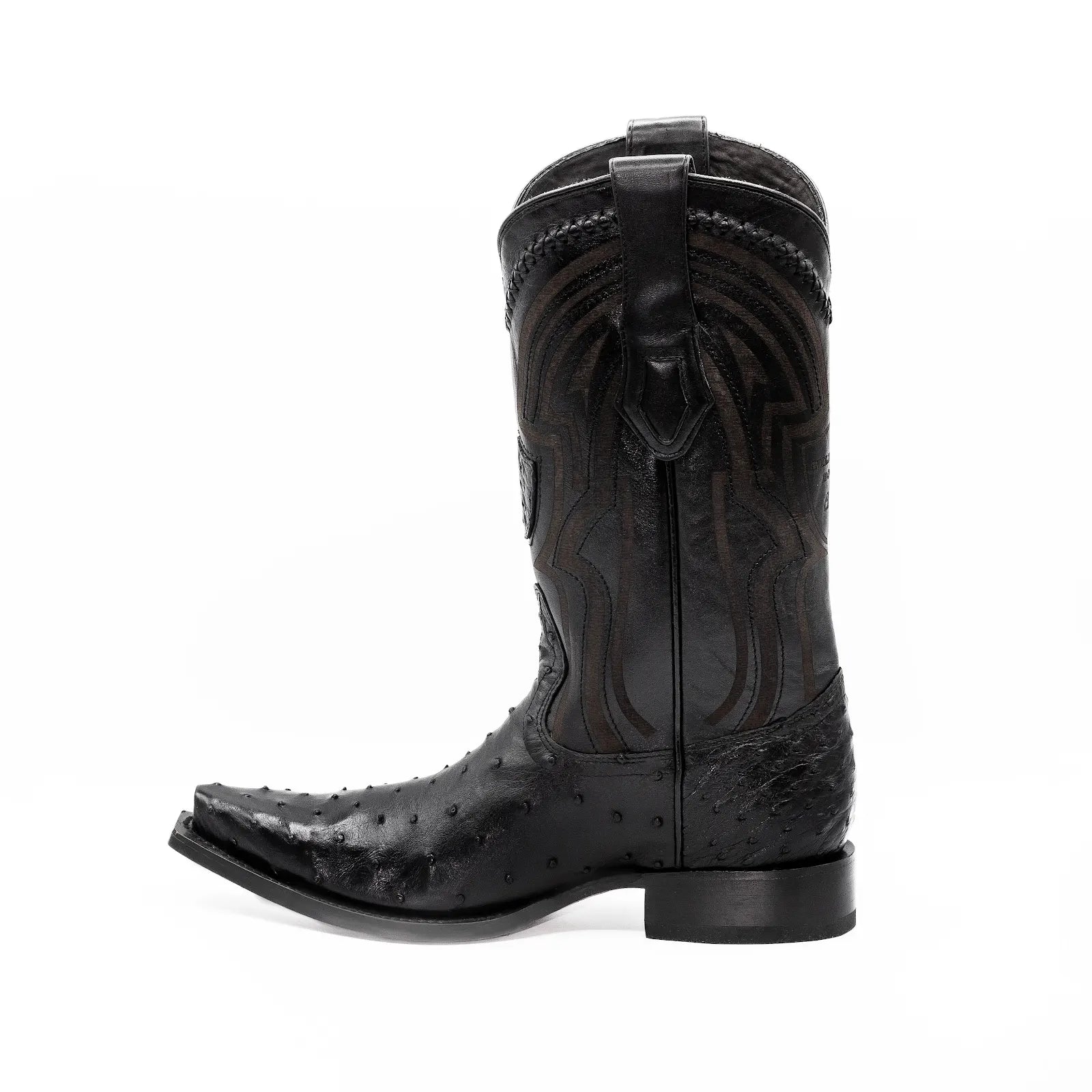 Wild West Boots - Men's NARROW SQUARE TOE OSTRICH BLACK - 294LI0305