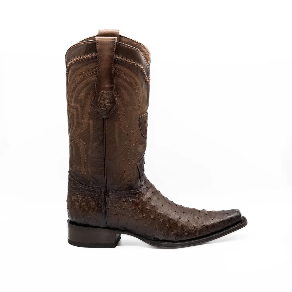Wild West Boots - Men's NARROW SQUARE TOE CAIMAN BELLY FADED BROWN - 277L0316