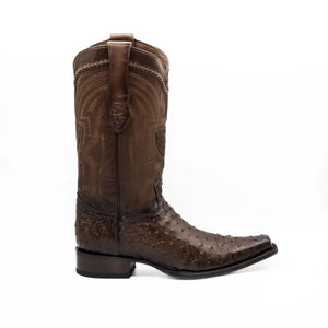 Wild West Boots - Men's NARROW SQUARE TOE CAIMAN BELLY FADED BROWN - 277L0316