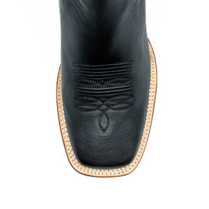 Wild West Boots - Men's Sqaure Toe Black Belmont Leather Short Boot - 282BM2105