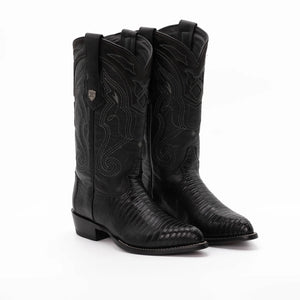 Wild West Boots – Men's 2990705 | J-Toe | Teju Lizard Leather | Black | Cowboy Boot