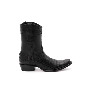 Wild West Boots – Men's 279B8205 | Dubai Toe | Caiman Belly Leather | Black | Short Boot