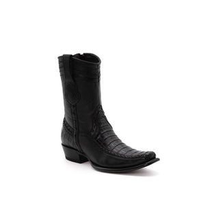 Wild West Boots – Men's 279BF8205 | Dubai Toe | Caiman Belly Leather | Black | Short Boot