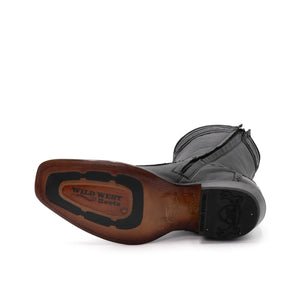 Wild West Boots – Men's 279BF8205 | Dubai Toe | Caiman Belly Leather | Black | Short Boot