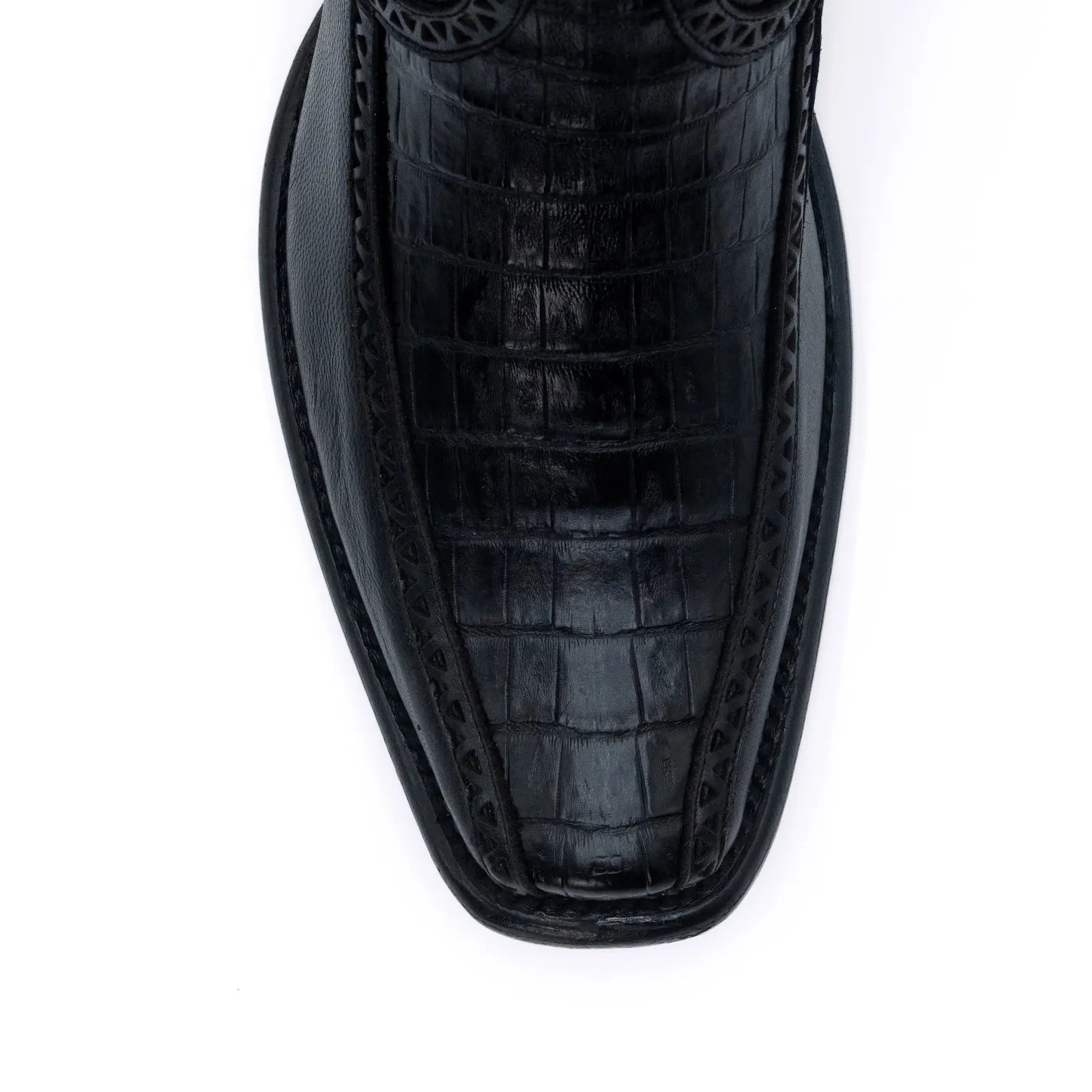 Wild West Boots – Men's 279BF8205 | Dubai Toe | Caiman Belly Leather | Black | Short Boot