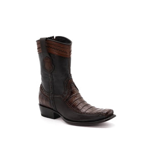 Wild West Boots – Men's 279BF8216 | Dubai Toe | Caiman Belly Leather | Faded Brown | Short Boot