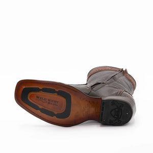 Wild West Boots – Men's 279BF8216 | Dubai Toe | Caiman Belly Leather | Faded Brown | Short Boot