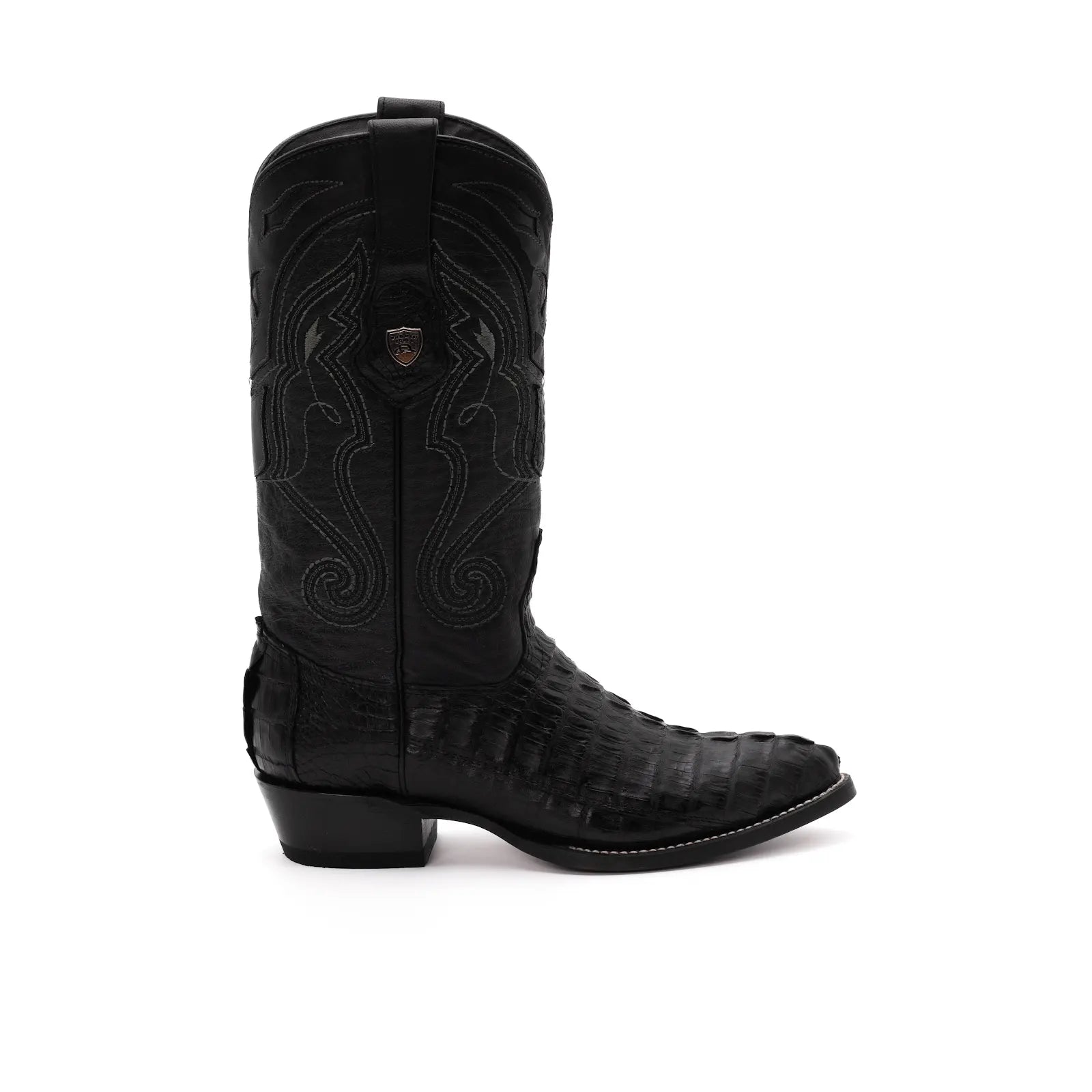 Wild West Boots – Men's 2990105 | J-Toe | Caiman Tail Leather | Black | Cowboy Boot
