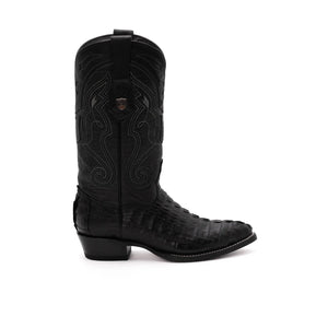 Wild West Boots – Men's 2990105 | J-Toe | Caiman Tail Leather | Black | Cowboy Boot