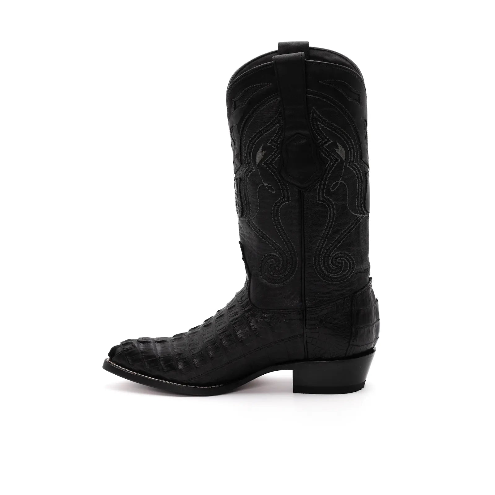 Wild West Boots – Men's 2990105 | J-Toe | Caiman Tail Leather | Black | Cowboy Boot