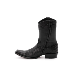 Wild West Boots – Men's 279B8205 | Dubai Toe | Caiman Belly Leather | Black | Short Boot