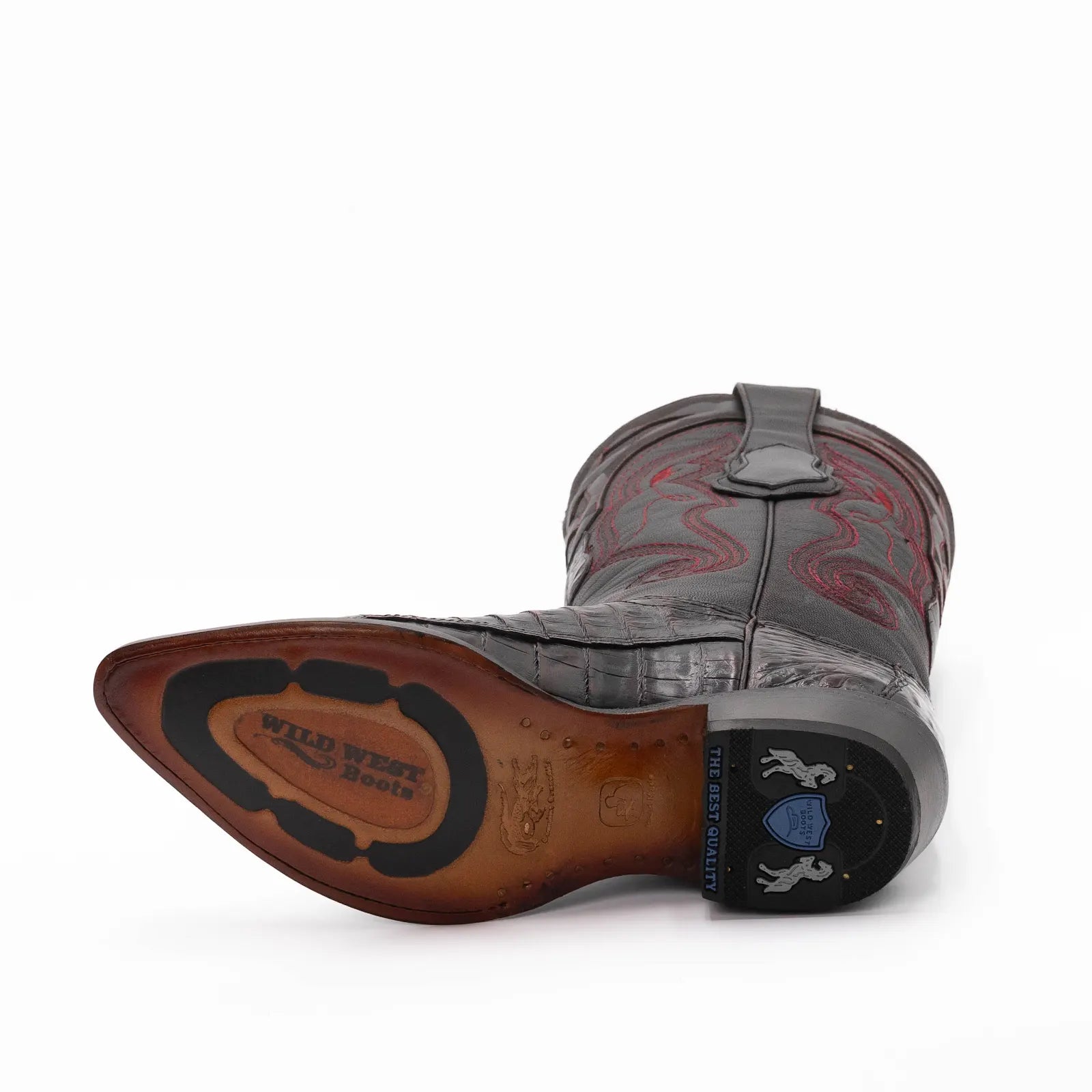 Wild West Boots – Men's 2990118 | J-Toe | Caiman Tail Leather | Black Cherry | Cowboy Boot