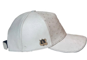 Gorra Original  Piel Avestruz  Blanca