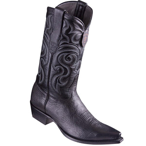 Los Altos Men's Bull Shoulder Black Snip Toe Cowboy Boots