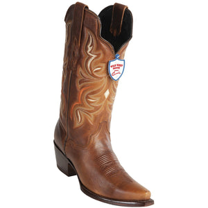 Wild West Boots Womens Genuine Leather Snip Toe Western Boot Color-Honey