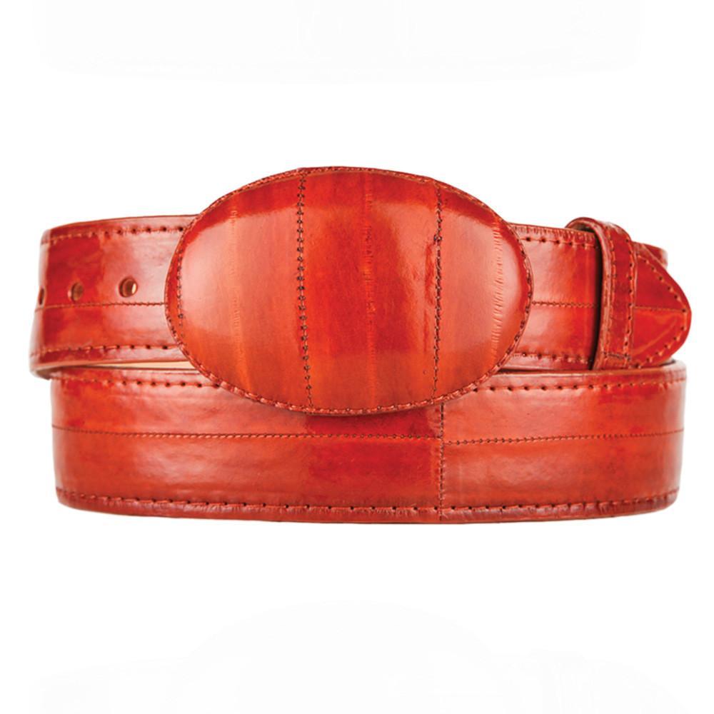 Cognac Eel Cowboy Belt - RR Western Wear, Cognac Eel Cowboy Belt