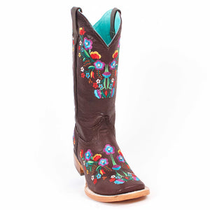 Quincy-Boots-Womens-Napa-Leather-Floral-Chocolate-Ranch-Toe-Western-Boot