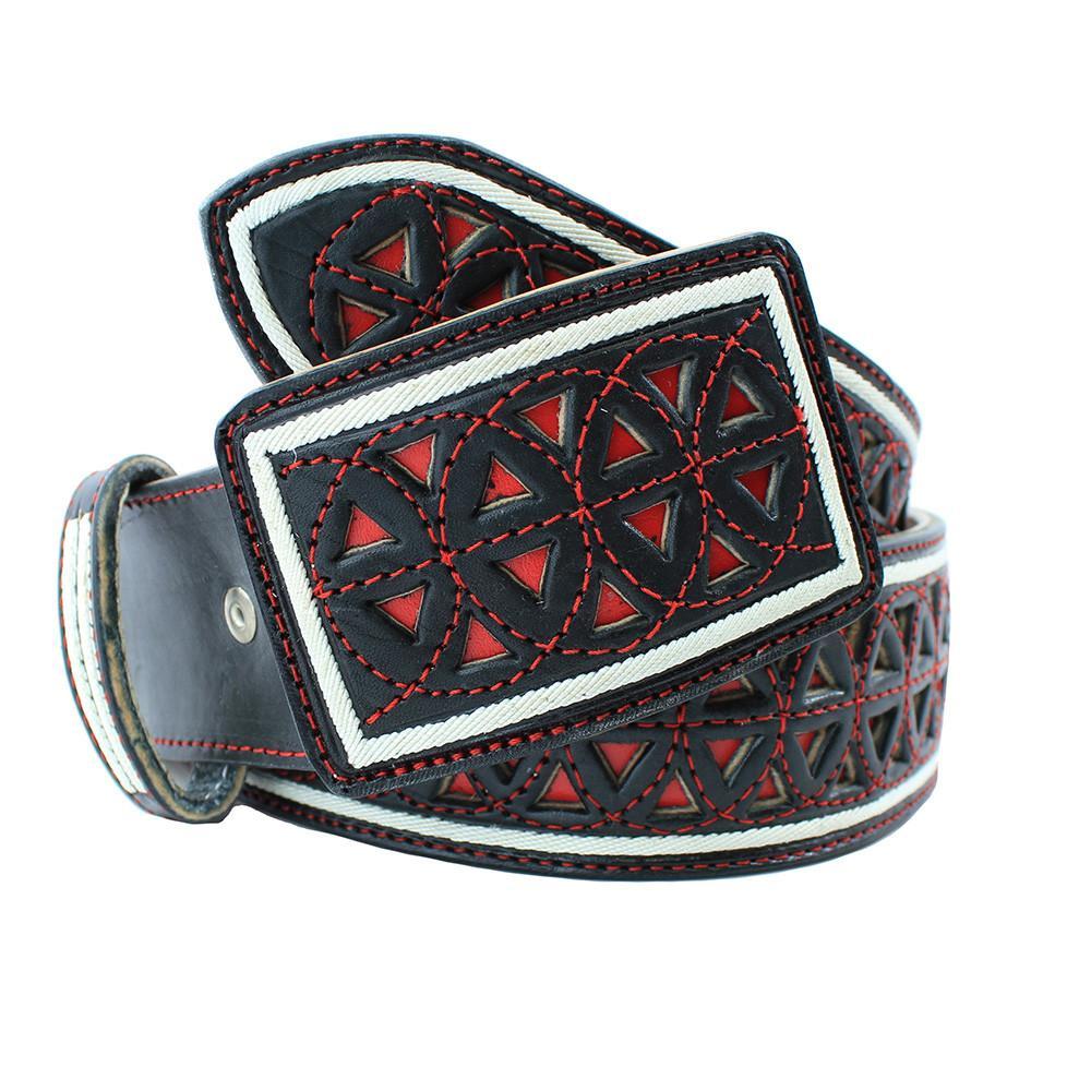 Cinto Charro Navajeado Y Pita - RR Western Wear, Cinto Charro Navajeado Y Pita