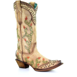 Women’s Corral Western Cactus Boots Handcrafted - C3463